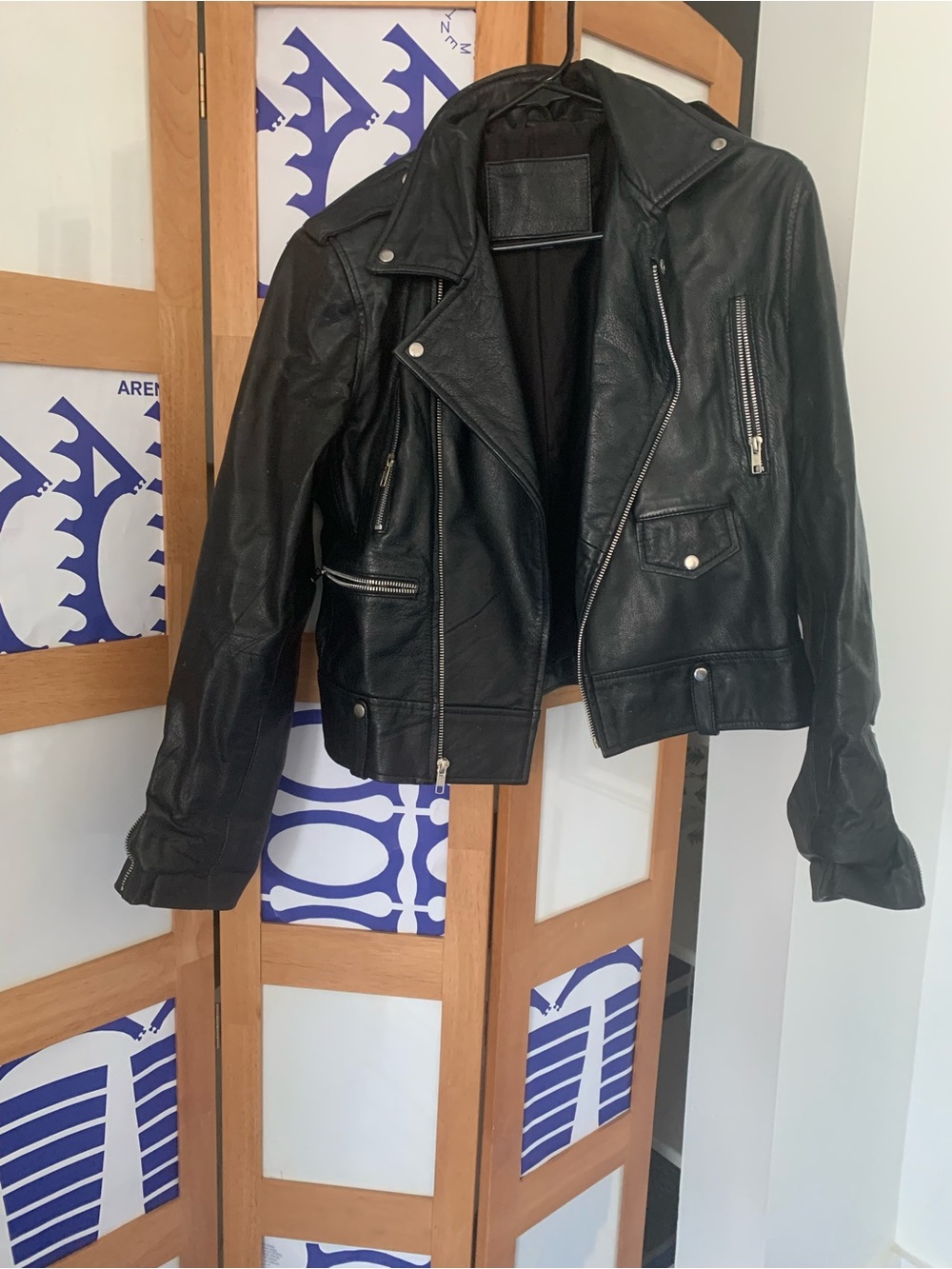 Black Leather Moto Jacket - Women
